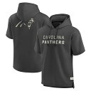 【送料無料】 ファナティクス メンズ Tシャツ トップス Men's Fanatics Charcoal Carolina Panthers Elements Future Ground Lettering Short Sleeve Pullover Hoodie Pth Charco