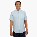 【送料無料】 チャップス メンズ Tシャツ トップス Men's Chaps Short Sleeve Oxford Woven Shirt Aqua Sky Check
