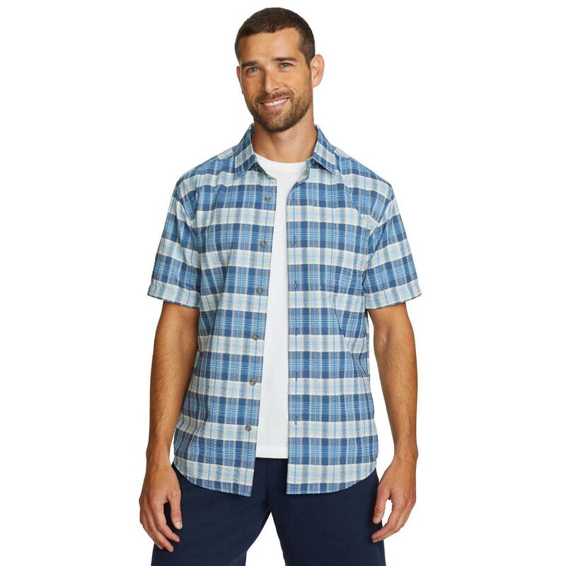 ̵ ǥ Х  T ȥåץ Big &Tall Eddie Bauer Short Sleeve Seersucker 2.0 Shirt Dusk