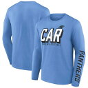 【送料無料】 ファナティクス メンズ Tシャツ トップス Men's Fanatics Blue Carolina Panthers Long Sleeve T-Shirt Pth Blue