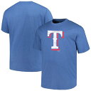 【送料無料】 プロファイル メンズ Tシャツ トップス Men's Profile Heather Royal Texas Rangers Big & Tall Weathered Logo T-Shirt Rgr Blue