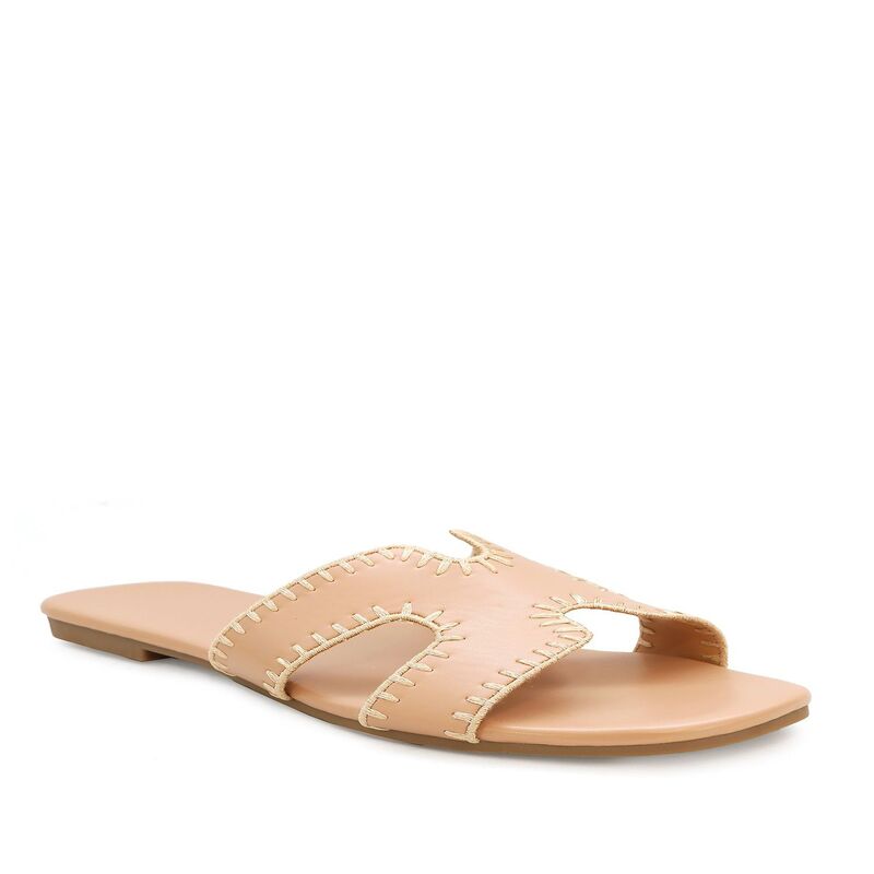 【送料無料】 ヨキ レディース サンダル シューズ Yoki Essie-29 Women's Open Toe H-Band Stitch Sandals Beige