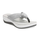 【送料無料】 クラークス レディース サンダル シューズ Clarks Cloudsteppers Arla Glison Women's Ortholite Sandals Gray Fabric(4)