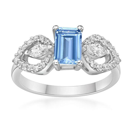 【送料無料】 Gemminded レディース リング アクセサリー Gemminded 10k White Gold Aquamarine & 1/3 Carat T.W. Diamond Ring 10k White Gold 【送料無料】 Gemminded レディース リング アクセサリー Gemminded 10k White Gold Aquamarine & 1/3 Carat T.W. Diamond Ring 10k White Gold