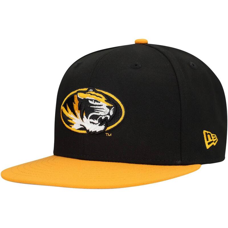 【送料無料】 ニューエラ メンズ 帽子 アクセサリー Men's New Era Black/Gold Missouri Tigers Logo 9FIFTY Snapback Hat Msi Black