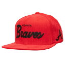 【送料無料】 ミッチェル&ネス メンズ 帽子 アクセサリー Men's Mitchell & Ness Red Atlanta Braves Corduroy Snapback Hat Brv Red(4)