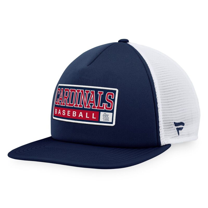【送料無料】 マジェスティック メンズ 帽子 アクセサリー Men's Majestic Navy/White St. Louis Cardinals Foam Trucker Snapback Hat Crd Navy