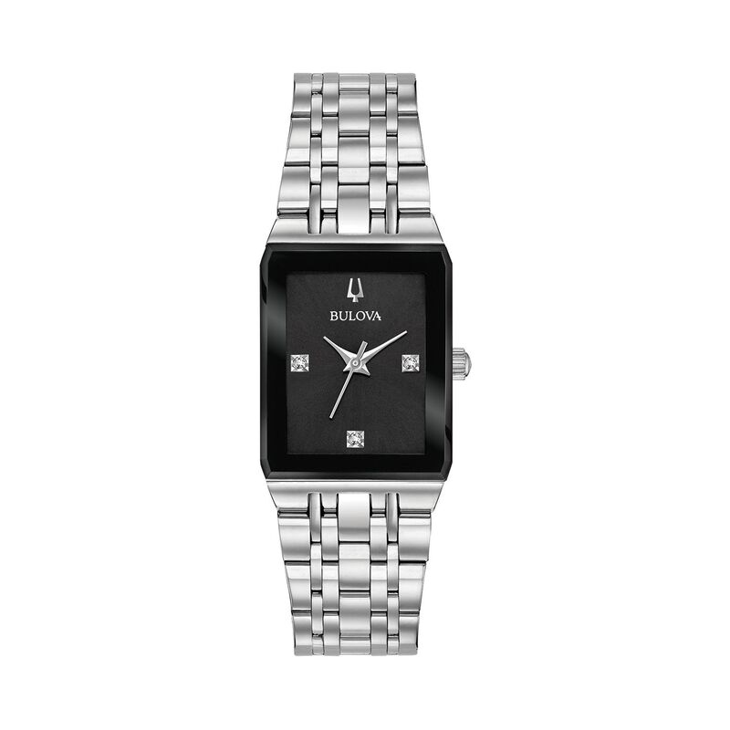 【送料無料】 ブロバ レディース 腕時計 アクセサリー Bulova Women's Quadra Stainless Steel Diamond Watch - 96P202 Silvertone