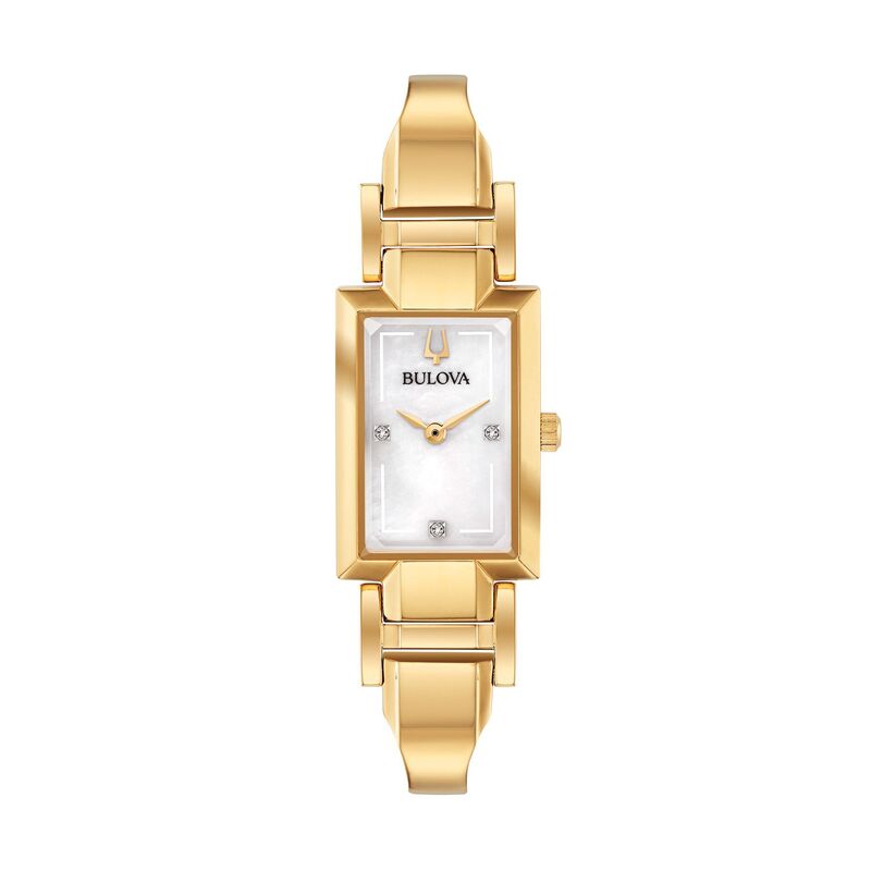 【送料無料】 ブロバ レディース 腕時計 アクセサリー Bulova Women's Diamond Accent Half-Bangle Watch Gold Tone