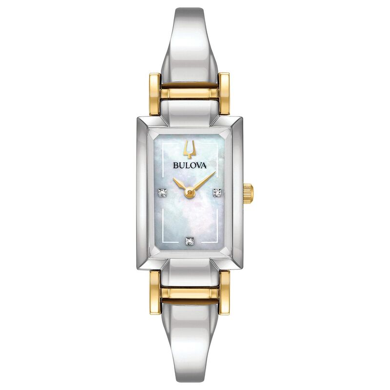 【送料無料】 ブロバ レディース 腕時計 アクセサリー Bulova Women's Diamond Accent Two-Tone Half-Bangle Watch - 98P188 Two Tone