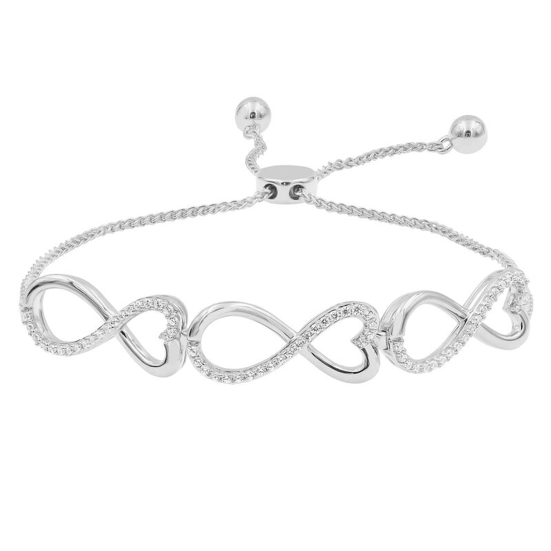 【送料無料】 アンブランデッド レディース ブレスレット・バングル・アンクレット アクセサリー Sterling Silver 1/3 Carat T.W. Diamond Adjustable Bracelet Sterlng Silver