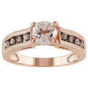 【送料無料】 ステラ グレース レディース リング アクセサリー Stella Grace 18k Rose Gold Over Silver Morganite & Smoky Quartz Cocktail Ring Rose Gold Tone