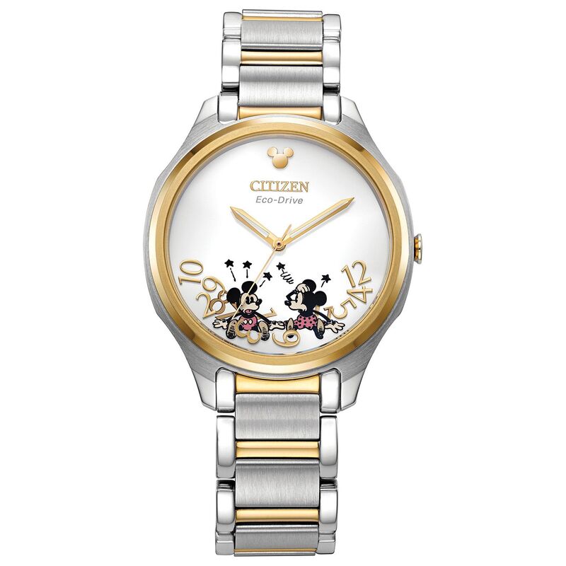 【送料無料】 シチズン レディース 腕時計 アクセサリー Disney's Mickey Mouse & Minnie Mouse Women's Eco-Drive Two Tone Stainless Steel Watch by Citizen - EM0754-59W Two Tone