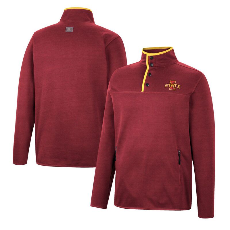 【送料無料】 コロシアム メンズ ジャケット・ブルゾン アウター Men's Colosseum Cardinal Iowa State Cyclones Rebound Quarter-Snap Jacket Isu Red