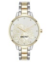 【送料無料】 ナインウェスト レディース 腕時計 アクセサリー Nine West Women's Flower Dial Polished Crystal Accent Watch Two Tone