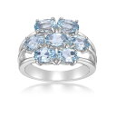 【送料無料】 Gemminded レディース リング アクセサリー Gemminded Sterling Silver Blue Topaz 7-Stone Oval Cluster Ring Sterling(4)