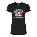 【送料無料】 ディズニー レディース Tシャツ トップス Juniors' Disney's The Little Mermaid Good For Hair Fitted Tee Black(4)