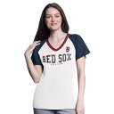 【送料無料】 ジースリー フォーハー バイ カール バンクス レディース Tシャツ トップス Women's G-III 4Her by Carl Banks White/Navy Boston Red Sox Ball Park Raglan V-Neck T-Shirt Rsx White