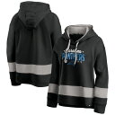 【送料無料】 ファナティクス レディース Tシャツ トップス Women's Fanatics Black/Gray Carolina Panthers Huddle Up Fundamental Fleece Color Block Pullover Hoodie Pth Black