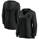 【送料無料】 ファナティクス レディース Tシャツ トップス Women's Fanatics Cleveland Browns Blackout Slub Hoodie V-Neck Long Sleeve T-Shirt Brn Black