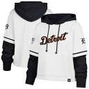 【送料無料】 フォーティセブンブランド レディース Tシャツ トップス Women's '47 White Detroit Tigers Trifecta Shortstop Cropped Pullover Hoodie Tgr White(4)