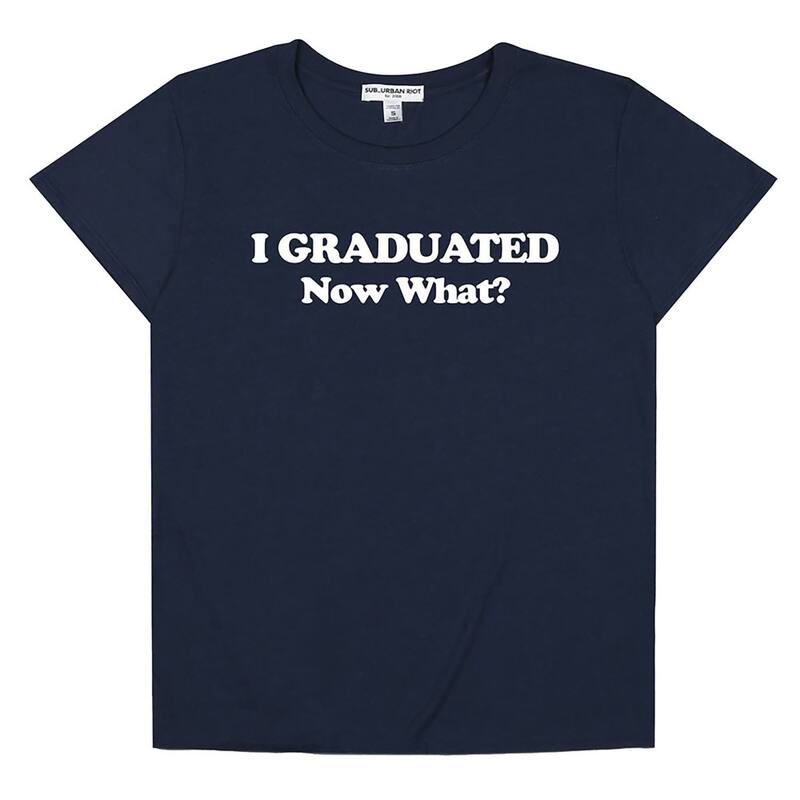 アンブランデッド レディース トップス Tシャツ グラフィック Unbranded Juniors' Suburban Riot "I Graduated" Loose Graphic Tee Navy ネイビー
