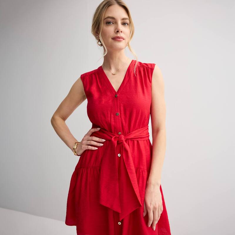 【送料無料】 ナインウェスト レディース ワンピース トップス Women's Nine West Button Front Mini Dress Heartless