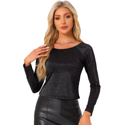 【送料無料】 アレグラ ケー レディース Tシャツ トップス Women's Top Long Sleeve Pullover Casual Shirts Blouses Tops Black 【送料無料】 アレグラ ケー レディース Tシャツ トップス Women's Top Long Sleeve Pullover Casual Shirts Blouses Tops Black