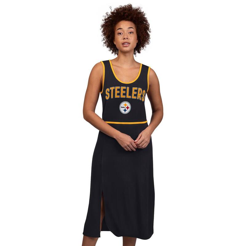 【送料無料】 ジースリー フォーハー バイ カール バンクス レディース ワンピース トップス Women's G-III 4Her by Carl Banks Black Pittsburgh Steelers Center Field Maxi Dress Stl Black