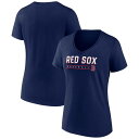 【送料無料】 ファナティクス レディース Tシャツ トップス Women's Fanatics Navy Boston Red Sox V-Neck T-Shirt Rsx Navy