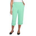 【送料無料】 アルフレッド ダナー レディース カジュアルパンツ ボトムス Women's Alfred Dunner Dotted Trim Capri Pants Lime