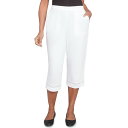 【送料無料】 アルフレッド ダナー レディース カジュアルパンツ ボトムス Women's Alfred Dunner Dotted Trim Capri Pants White