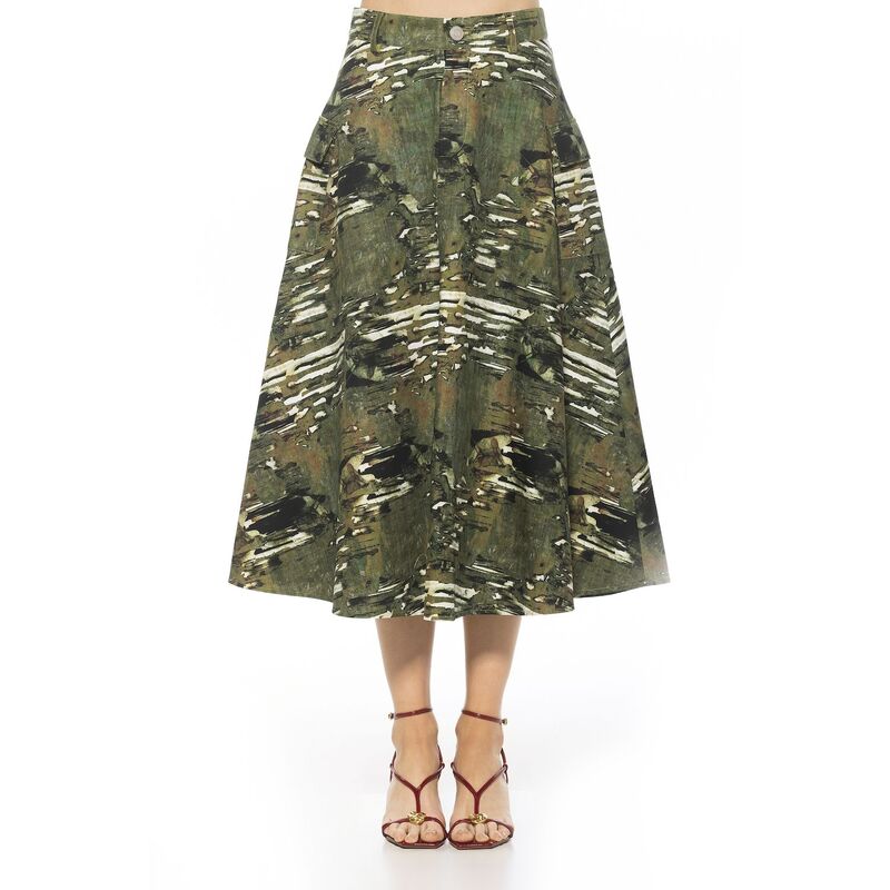 【送料無料】 アレクシアアドマー レディース スカート ボトムス Women's ALEXIA ADMOR Cargo Belted Midi Skirt Green Abstractのサムネイル