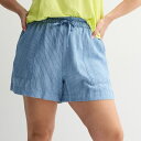 【送料無料】 ソノマ レディース ハーフパンツ・ショーツ ボトムス Plus Size Sonoma Goods For Life Femme Shorts Railroad Stripe