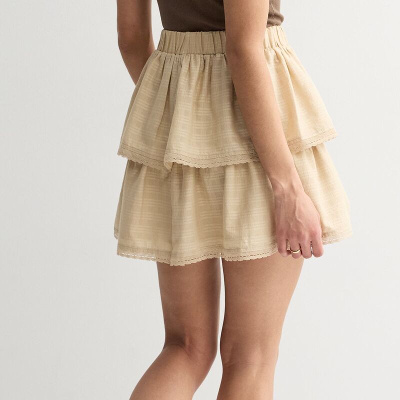 【送料無料】 エスオー レディース スカート ボトムス Juniors' SO Tiered Mini Skirt Modern White