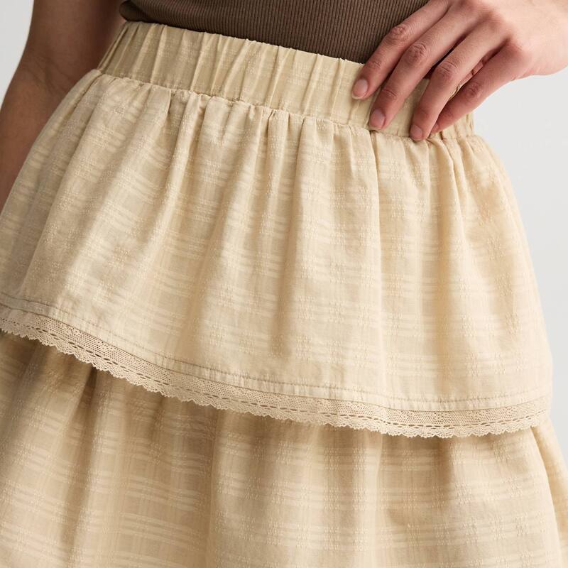 【送料無料】 エスオー レディース スカート ボトムス Juniors' SO Tiered Mini Skirt Modern White