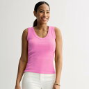 【送料無料】 ソノマ レディース Tシャツ トップス Women's Sonoma Goods For Life Rib V-Neck Tank Top Pink Sandal