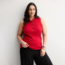 【送料無料】 ナインウェスト レディース ニット・セーター アウター Plus Size Nine West Johnny Collar Sweater Tank Top Heartless(4)