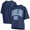 【送料無料】 プレスボックス レディース Tシャツ トップス Women's Pressbox Navy North Carolina Tar Heels Nelson Arch Over Logo Waist Length Oversized Slub T-Shirt Unc Navy