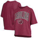 【送料無料】 プレスボックス レディース Tシャツ トップス Women's Pressbox Garnet South Carolina Gamecocks Nelson Arch Over Logo Waist Length Oversized Slub T-Shirt Scr Red