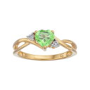 【送料無料】 アンブランデッド レディース リング アクセサリー 10k Gold Peridot & Diamond Accent Swirl Heart Ring Green|詳細画像