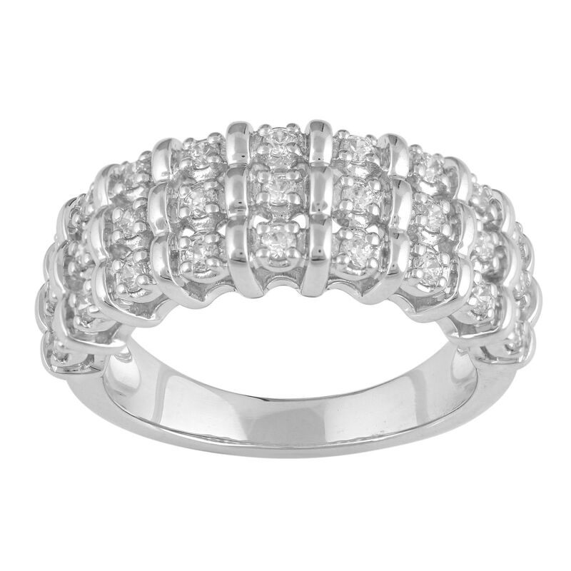 【送料無料】 アンブランデッド レディース リング アクセサリー Sterling Silver 1/2 Carat T.W. Diamond Anniversary Ring Sterling Silver