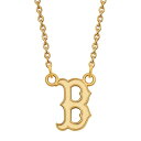 【送料無料】 ロゴアート レディース ネックレス・チョーカー・ペンダントトップ アクセサリー LogoArt 10k Gold Boston Red Sox Small Pendant Necklace 10k Yellow Gold