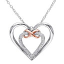 【送料無料】 ステラ グレース レディース ネックレス・チョーカー・ペンダントトップ アクセサリー Stella Grace 2-Tone Sterling Silver 1/10 Carat T.W. Diamond Infinity Heart Pendant Necklace Two Tone