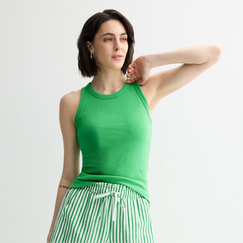 【送料無料】 ソノマ レディース Tシャツ トップス Petite Sonoma Goods For Life High Neck Layering Tank Top Emerald Green