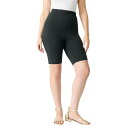 【送料無料】 ロアマンズ レディース ハーフパンツ・ショーツ ボトムス Roaman's Women's Plus Size Side-Pocket Bike Short Heather Charcoal