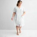 【送料無料】 クロフト&バロー レディース ナイトウェア アンダーウェア Plus Size Croft & Barrow Woven Zip Short Ro...