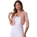 【送料無料】 アレグラ ケー レディース ニット・セーター アウター 3/4 Sleeve Shrug Top for Women Collarless Ple...