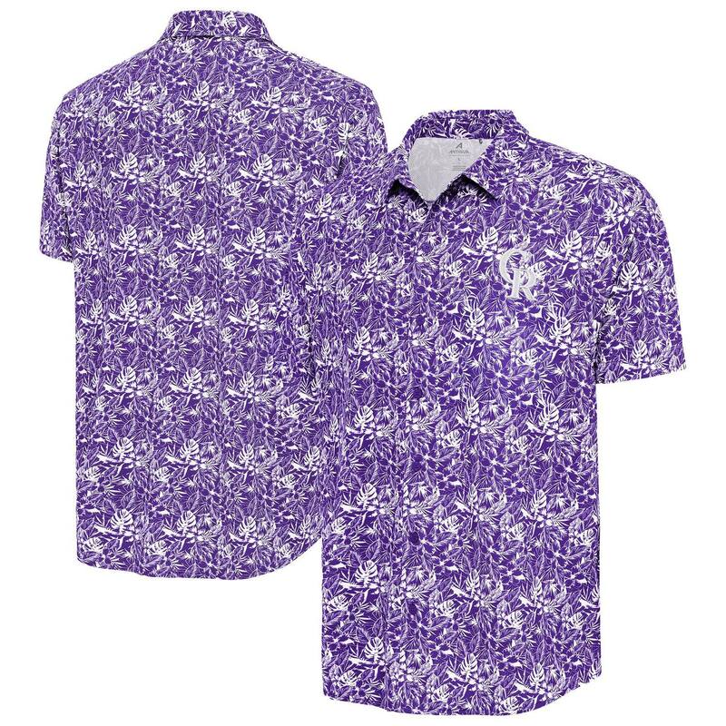 ̵ ƥ  T ȥåץ Men's Antigua Purple Colorado Rockies Reso...
