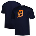 【送料無料】 プロファイル メンズ Tシャツ トップス Men's Profile Navy Detroit Tigers Big & Tall Primary Logo T-Shirt Tgr Navy